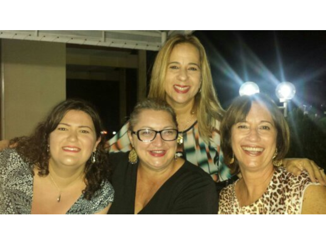 4 pessoas, durante a noite, no Congresso Brasileiro de Ficologia, 2016, em Parnaíba - Piauí.